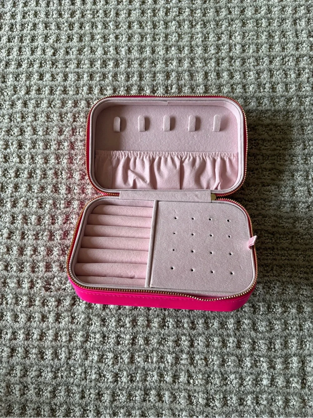 Hot Pink Zip Case with Letter 'S' Patch